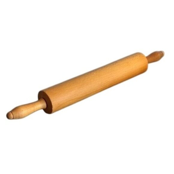 Wooden Rolling Pin with Handles Kitchen turned - Picture 1 of 8